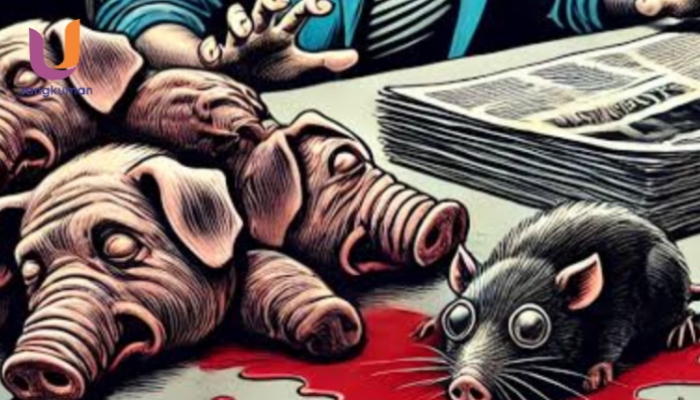 ILUSTRASI. Teror terhadap kantor redaksi Tempo, setelah Kepala Babi, Kini Bangkai Tikus. (Dok. Istimewa/Rangkuman.net)