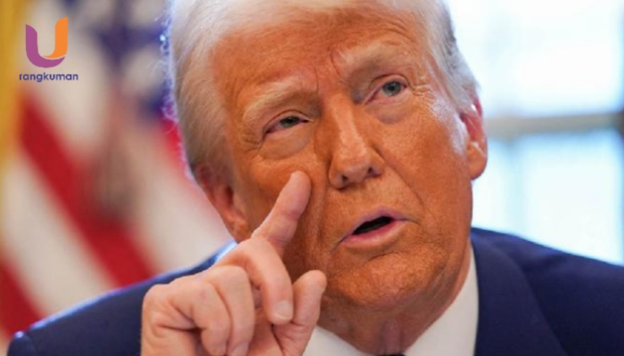 POTRET. Presiden Amerika Serikat (AS) Donald Trump di Gedung Putih, Washington D.C., AS,. (Dok. Istimewa/Rangkuman.net)