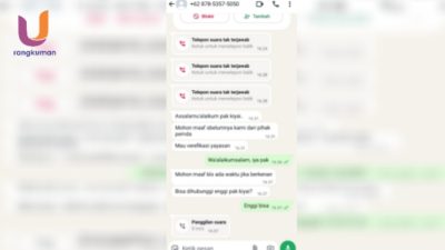 TANGKAPAN LAYAR. Bukti percakapan oknum yang mengaku utusan Bupati Sumenep, dan Pengasuh Pondok Pesantren. (Dok. Istimewa/Rangkuman.net) 