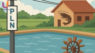 ILUSTRASI. Tambak Udang dan PLN (Dok. Istimewa/Rangkuman.net)