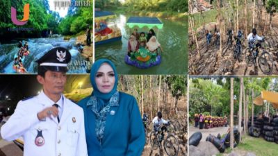 KOLASE. Kepala Desa Kebunagung, Sumenep, Bustanul Affa, dan beberapa potret wisata yang alam di Desa Kebunagung, (Dok. Ury/Rangkuman.net) 