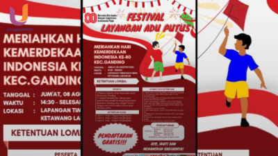 POTRET. Famplate, Festival Layangan Adu Putus, Pemerintah Kecamatan Ganding, (Dok. Istimewa/Rangkuman.net) 