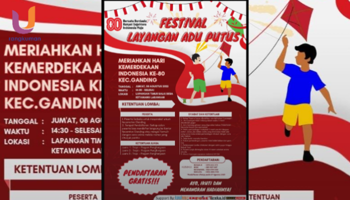 POTRET. Famplate, Festival Layangan Adu Putus, Pemerintah Kecamatan Ganding, (Dok. Istimewa/Rangkuman.net) 