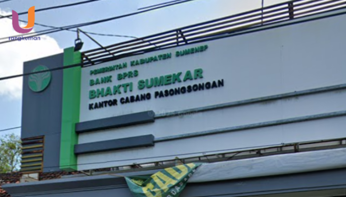 POTRET. Kantor Bank BPRS Cabang Pasongsongan, di Jl. Abubakar Siddiq, Lebak, Pasongsongan, Kec. Pasongsongan, Kabupaten Sumenep, (Dok. Istimewa/Rangkuman.net)