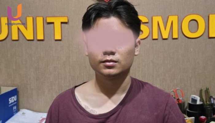 POTRET. Tersangka Alvi Maulana (24), pelaku yang mutilasi pacarnya sendiri. (Dok. Istimewa/Rangkuman.net)