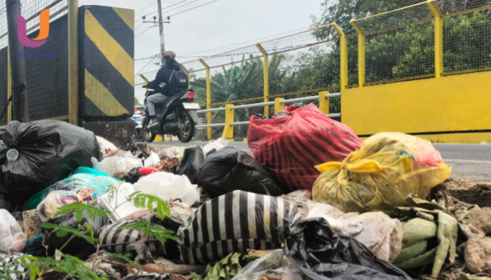 POTRET. Tumpukan sampah di Jembatan Pasar Bangkal Sumenep, membuat warga dan pengguna jalan mengeluh karena bau menyengat, (Dok. Istimewa/Rangkuman.net)