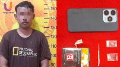 POTRET. Tersangka A (29) dan BB yang berhasil diamankan oleh Satreskoba Polres Sumenep (Dok.Istimewa/Rangkuman.net) 
