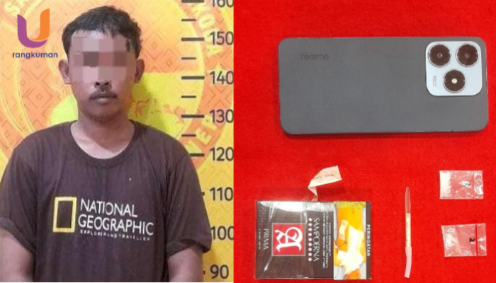 POTRET. Tersangka A (29) dan BB yang berhasil diamankan oleh Satreskoba Polres Sumenep (Dok.Istimewa/Rangkuman.net) 